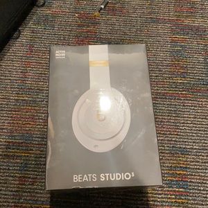 White wireless headphones